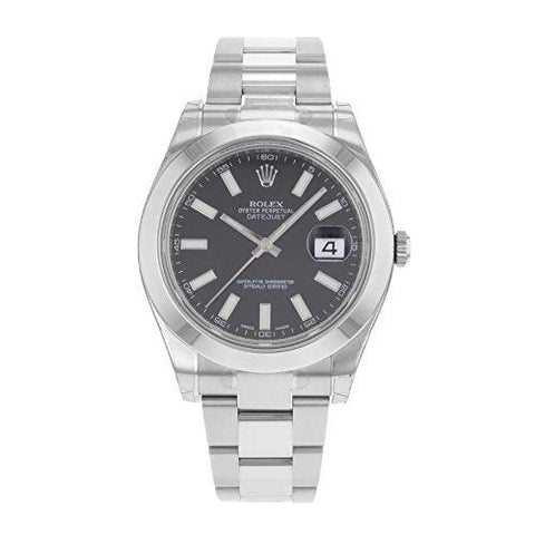 NEW Rolex Datejust II Stainless Steel Black Sticks Oyster Mens watch 116300 BKIO