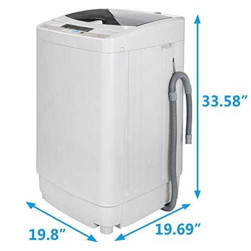 ZENSTYLE Full-Automatic Mini Multifunctional Washing Machine Portable Compact Design 10 LB Top Load Laundry Washer/Spinner w/Drain Pump, 5.74 FT Power Cord, 6.57 FT Inlet Hose