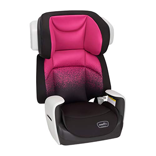 Evenflo Spectrum Belt-Positioning Booster Seat, 2-in-1 Booster Seat, Ergonomic Seat Base, Advanced Compression Technology, High-Back Booster, No-Back Booster, Two Cup Holders, Sunrise Pink