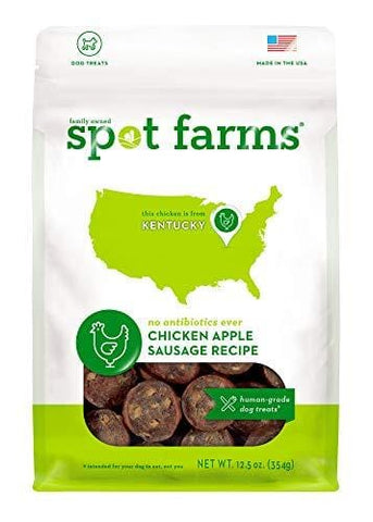 Spot Farms All Natural Human Grade Dog Treats, Chicken Apple Sausage, 12.5 Ounce