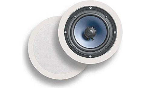 Polk Audio RC60i 2-way Premium In-Ceiling 6.5" Round Speakers, Set of 2 Perfect for Damp and Humid Indoor/Outdoor Placement - Bath, Kitchen, Covered Porches (White, Paintable Grille)