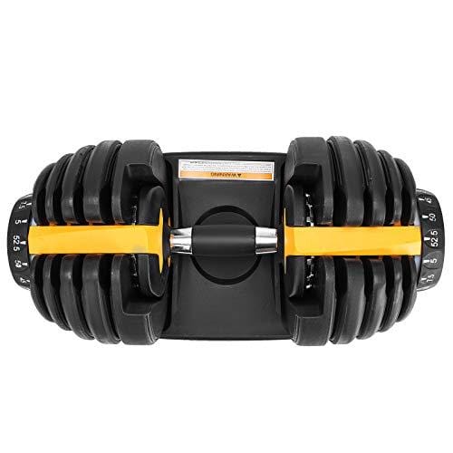 Popsport 52.5LBS Adjustable Dumbbell 1 PCS Fitness Dumbbell Standard Adjustable Dumbbell Handle Weight Plate Home Gym System- Building Muscle