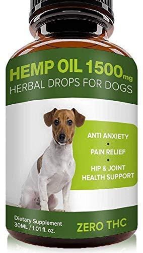 Pawesome Hemp Oil for Dogs Cats - 1500 MG Made in USA Hemp Extract - Organic Pet Hemp Oil - Natural Arthritis Pain Relief, Support Hip & Joint Health, Separation Anxiety, Omega-3, 6