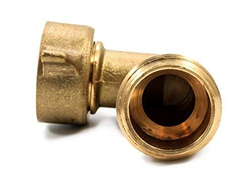 Camco 90 Degree Hose Elbow- Eliminates Stress and Strain On RV Water Intake Hose Fittings, Solid Brass (22505)