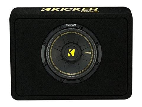 Kicker 10-Inch CompC 2-Ohm Loaded Shallow Subwoofer Box Enclosure | 44TCWC102