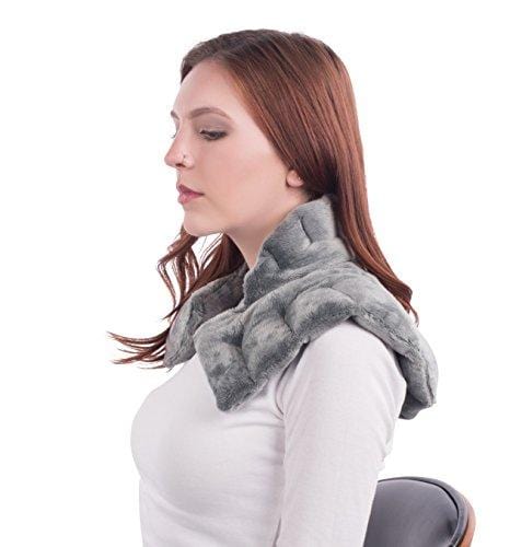 Heated Microwaveable Neck and Shoulder Wrap - Herbal Hot/Cold Deep Penetrating Herbal Aromatherapy (Charcoal)