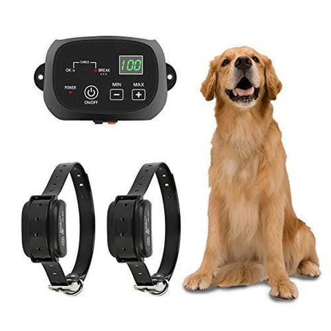 TTPet Electric Dog Fence,In-ground/Aboveground Pet Containment System, IP66 Waterproof&Rechargeable Collar,Shock&Tone Correction,Support 2 Dogs