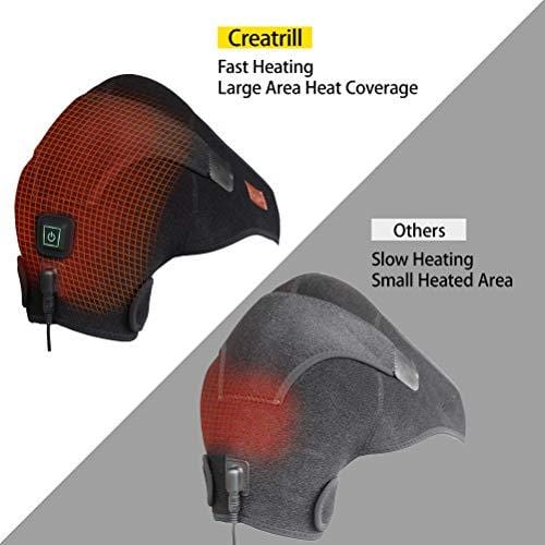CREATRILL Heated Shoulder Wrap, 3 Heat Settings, Heating Pad Support Brace for Rotator Cuff, Joint Capsule & Biceps Tendon Injury, Frozen Shoulder, Shoulder Dislocation or Muscles Pain Relief