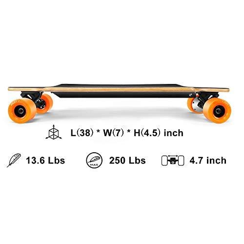 BLITZART Huracane 38" Electric Skateobard Longboard E-Skateboard Motorized Electronic Hub-Motor 3.5" Wheels