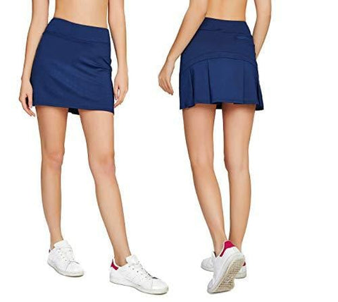 Women's Casual Pleated Tennis Golf Skirt with Underneath Shorts Running Skorts d_bu XL