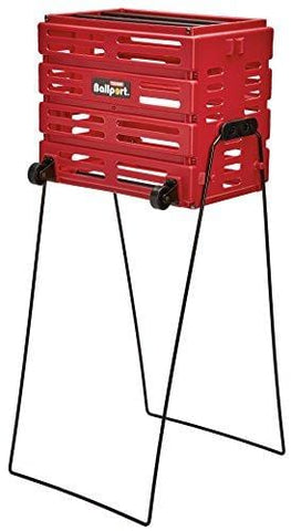 Tourna Ballport Deluxe Tennis Ball Hopper with Wheels - Holds 80 Balls