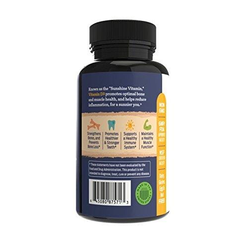 Vitamin D3 50,000 IU Weekly Supplement - 120 Vegetable Capsules - Helps Boost and Strengthen Bones, Teeth, Immune System and Muscle Function - by ForestLeaf