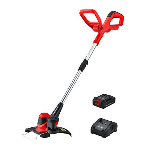 PowerSmart 20 Volt Lithium-Ion Cordless String Trimmer/Edger with Easy Feed, Includes One Battery & Charger,PS76110A
