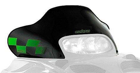 PowerMadd 12320 Cobra Windshield for Arctic Cat ZR 3 - Black with green checkers - Low height