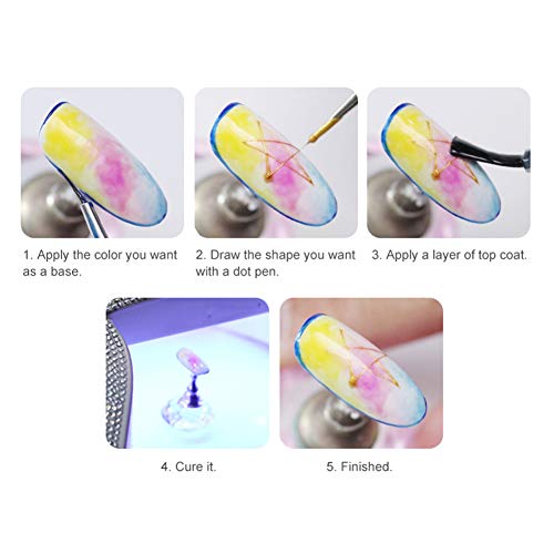 NICOLE DIARY 6 Colors Spider Nail Gel Nail Polish UV/LED Gel Nail Art Wire Drawing Gel Graffiti Painting Gel Varnish with Painting Dotting Pen Gel Nail Polish DIY Design Tool