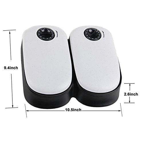 PAWISE Automatic Pet Feeder 2-Meal Food Dispenser Timed Food Bowl for Dogs Cats