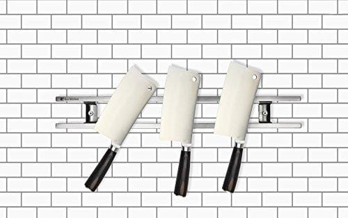 Magnetic Knife Strip 18 Inch - Best Kitchen Magnetic Knife Holder - Wall Knife Magnet - Magnetic Knife Rack Bar With 6 Hooks in Gift Box - 5 Years Guarantee