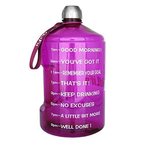 1 Gallon Water Bottle Motivational Fitness Workout with Time Marker |Drink More Water Daily | Clear BPA-Free | Large 128 Ounce/73OZ/43OZ of Water (1 gallon-purple with colorful strap, 1 gallon) [product _type] BuildLife - Ultra Pickleball - The Pickleball Paddle MegaStore