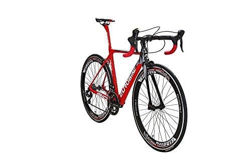 Eurobike TSM910 50 cm Carbon Fiber Frame Road Bike 18 Speed 700C Road Bicycle Red