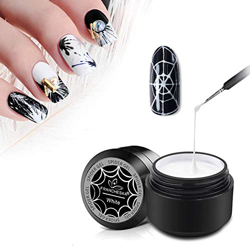 Mggsndi Nail Polish Gel,Creative Elastic Nail Wire Painting Drawing Gel DIY Spider Painted UV Lacquer Varnish Base Manicure Kit Decor Nail Art Supplies Tool Kit DIY Craft Jewelry Black