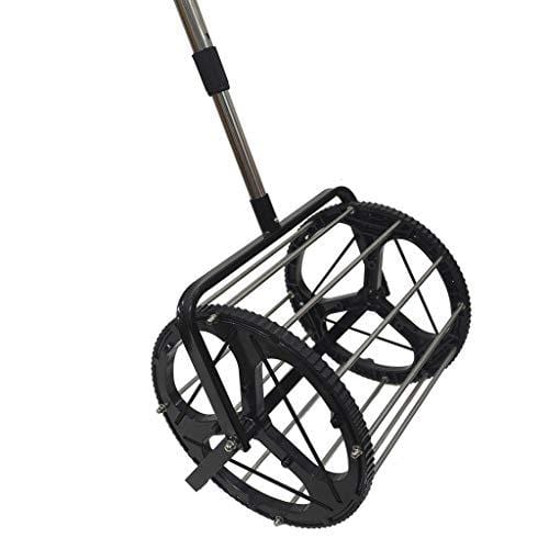 XGao Tennis Golf Ball Picker Baseball Collector Pick Up Over 55 Balls 2-in-1 Ball Hopper Retriever Unique Mower Collector Box Trainer with Lockable Lid Durable Convenient Heavy Duty (Black)