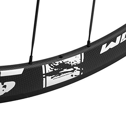 Superteam 50mm Clincher Wheelset 700c 23mm Width Cycling Racing Road Carbon Wheel Decal (White Decal)