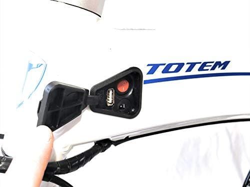 Totem Electric Bicycle 250W Commuter Series 20" Folding Bike w/Removable 36V Battery, 5 Level Pedal Assist and Pedal-Free Mode, USB Charging Port, Lightweight 44 lbs, Ships Fully Assembled - White