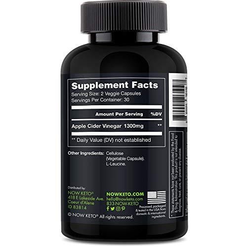 NOW KETO® Apple Cider Vinegar Capsules | Natural Appetite Suppressant | Promotes Digestive Health | Supports Healthy Weight Loss | Helps Blood Sugar | Maintains Low Blood Pressure