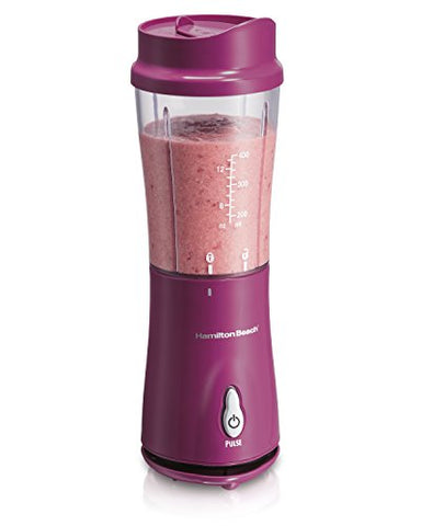 Hamilton Beach Personal Blender for Shakes and Smoothies with 14oz Travel Cup and Lid, Raspberry (51131)
