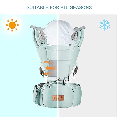 Bable Baby Carrier Hip Seat Grey and Green (Green)
