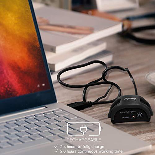 AngelaKerry Wireless Dog Fence System with GPS, Outdoor Dog Containment System Rechargeable Waterproof Collar 850YD Remote for 15lbs-120lbs Dogs (Black, 1pc GPS Receiver by 1 Dog)