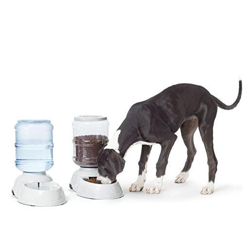 AmazonBasics Gravity Pet Feeder and Waterer Bundle, Large