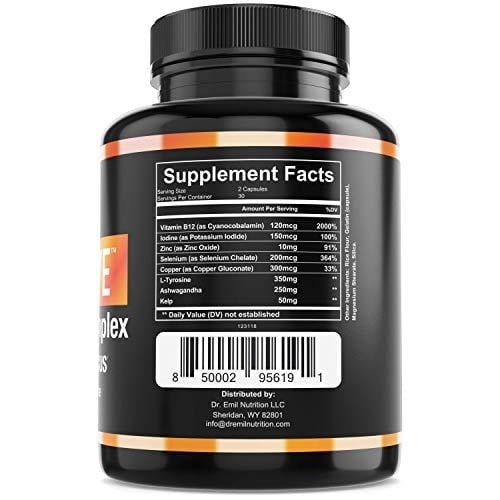 Dr Emil - Thyroid Support Supplement with Iodine - Metabolism, Energy, Focus & Mental Clarity - Doctor Formulated Complex for Hypothyroidism (Under-Active Thyroid)