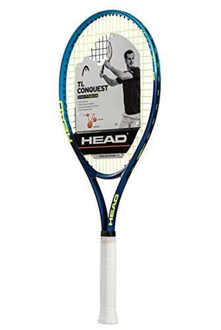 HEAD Ti. Conquest Tennis Racket - Pre-Strung Head Light Balance 27 Inch Racquet - 4 3/8 In Grip