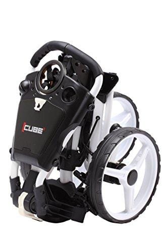 Cube CART 3 Wheel Push Pull Golf CART - Two Step Open/Close - Smallest Folding Lightweight Golf CART in The World - Choose Color! (White/White)