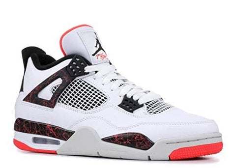 Nike Men's Air Jordan 4 Retro White/Black-Bright Crimson 308497-116 (Size: 13)