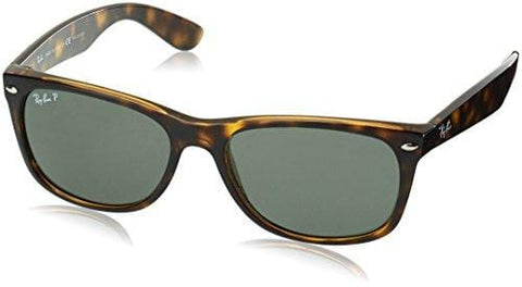 Ray-Ban, RB2132, New Wayfarer Sunglasses, Unisex Ray-Ban Sunglasses, 100% UV Protection, Polarized Wayfarer, Reduce Eye Strain, Lightweight Plastic Frame, Glass Lenses, 58 mm Frame