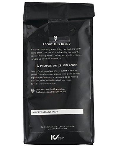 Kicking Horse Coffee, Kick Ass, Dark Roast, Ground, 10 oz - Certified Organic, Fairtrade, Kosher Coffee