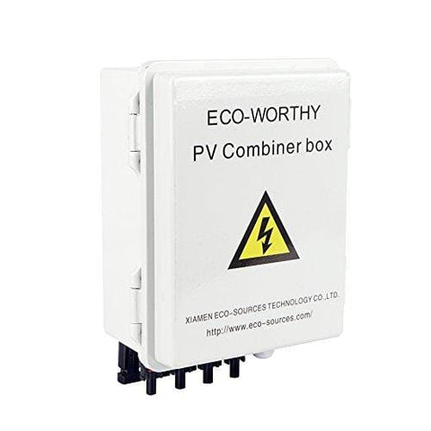 ECO-WORTHY 4 String PV Combiner Joint Box 10A Circuit Breakers for On/Off Grid Solar Panel System