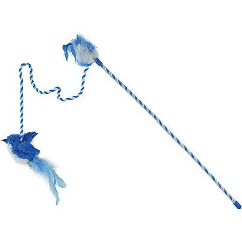 OurPets Play-N-Squeak RealBirds J-Bird Wand Pet Squeak Interactive Cat Toy