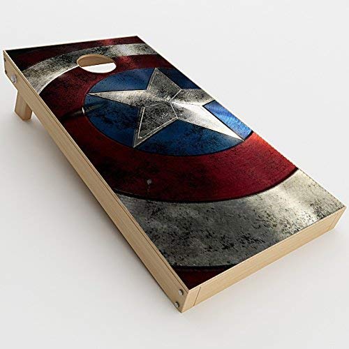 Skin Decals Vinyl Wrap for Cornhole Game Board Bag Toss (2xpcs.) / America Sheild