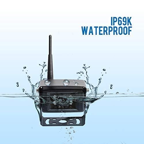 Haloview MC7108 7'' 720P HD Digital Wireless Rear View Camera System 7'' LCD Reversing Monitor and IP69K Waterproof Backup Camera Built in DVR Kit For Truck/Trailer/Bus/RV/Pickups/Camper/Van/Farm Mach