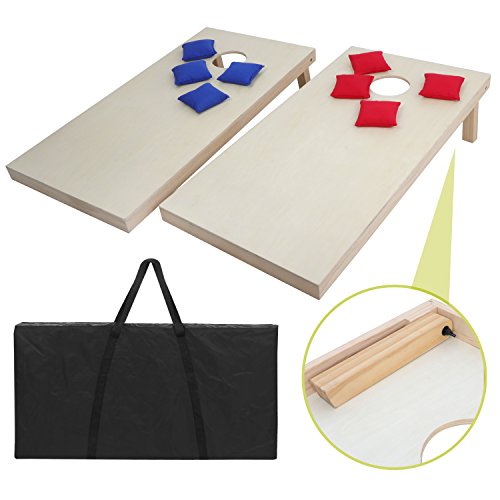 ZENY Portable Wood Cornhole Set Bean Bag Toss Game Set Regulation Size 4'x2' Game Boards & 8 Corn Hole Bean Bags Outdoor Lawn Yard Games