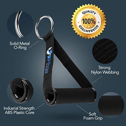 Fitteroy Cable Machine Attachments Handles and Ankle Strap - Gym and Home Gym Accessories - Exercise Handles and Leg Strap for Resistance Bands