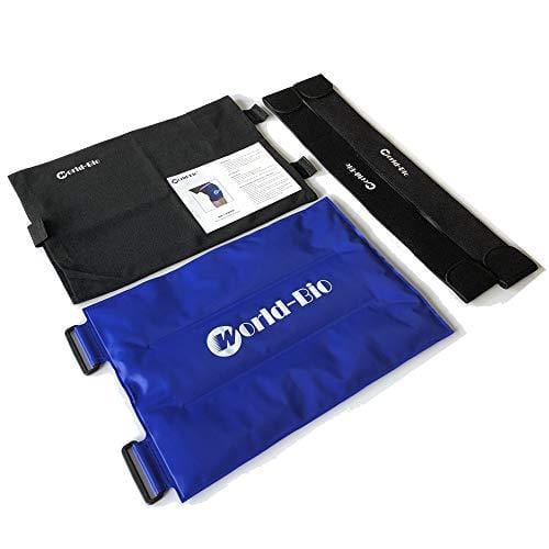 WORLD-BIO Large Knee Ice Pack Cold Therapy Wrap for Knees Legs Thighs Injuries, Medical Freezable Compression Gel Packs for Post Surgery Recovery, Muscle Aches Relief - 2 Elastic Neoprene Straps