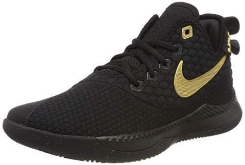 Nike Men's Lebron Witness III Basketball Shoes Black/Metallic Gold, Size 12