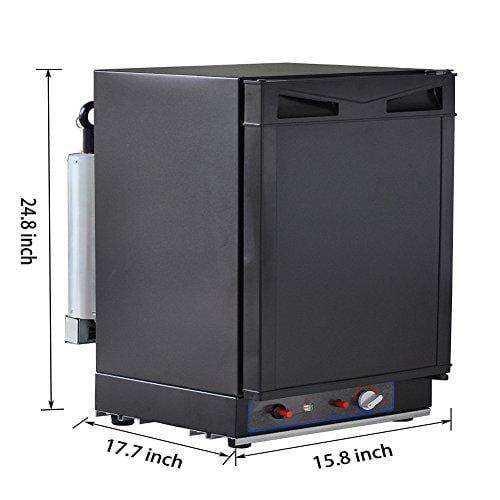Smad Small Propane Fridge 3 Way Refrigerator for RV Outdoor Camper Gas 110V 12V,1.4 Cu.ft.
