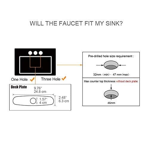 Hoimpro Commercial High-Arc Single Handle Kitchen Sink Faucet With Pull Out Sprayer, Modern Rv kitchen Faucet With Pull Down Sprayer, 3 Function Touch Water Faucet, Brass/Brushed Nickel(1 or 3 Hole)