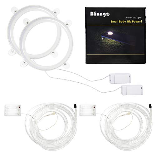 Blinngo Cornhole Ring Lights and Cornhole Edge Lights, LED Cornhole Lights fit for Standard Cornhole Boards and Cornhole Bags(Blue)