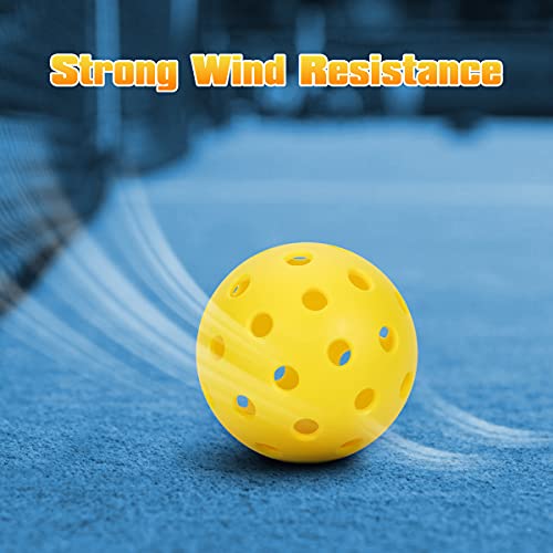 VANSHINIEER 40 Holes Outdoor Pickleball Balls Design for Tournament Play and Practice (3 Pack)
